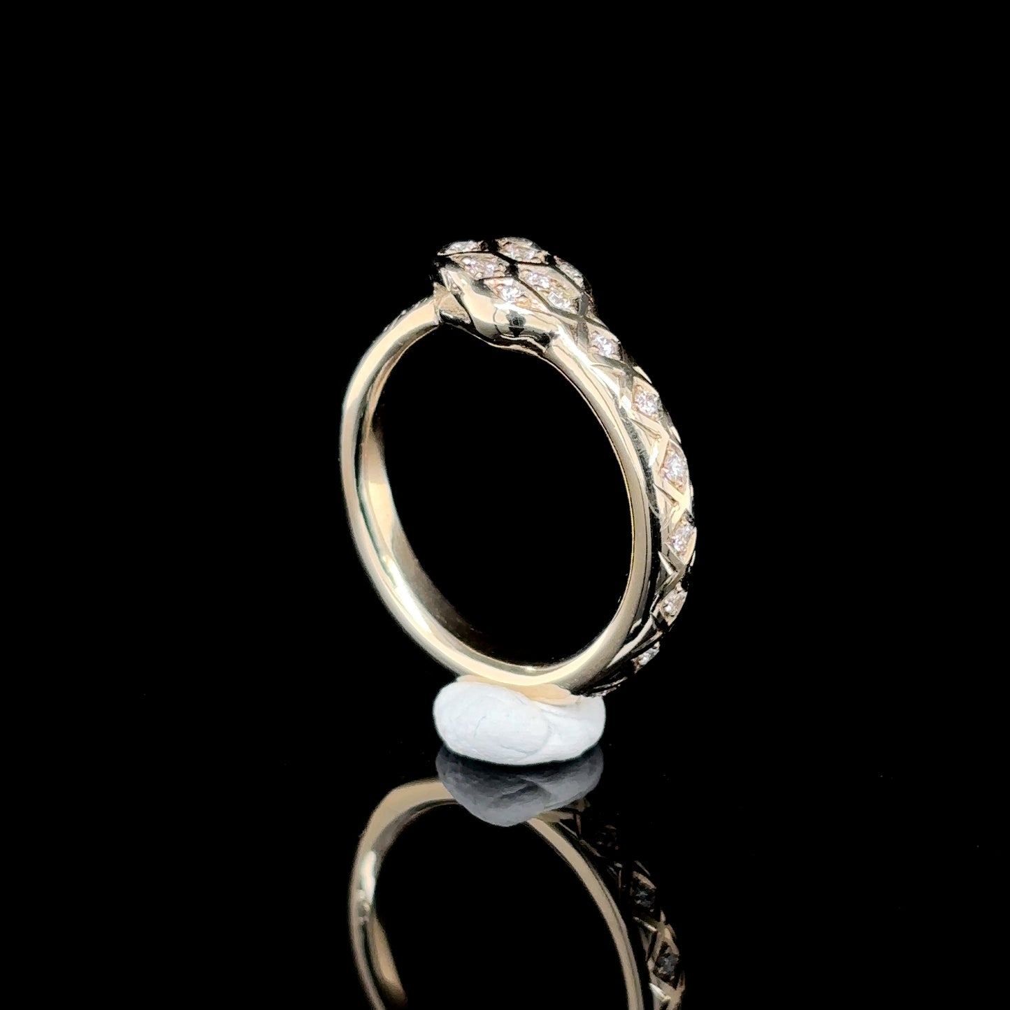 Diamond Gold Ouroboros Ring