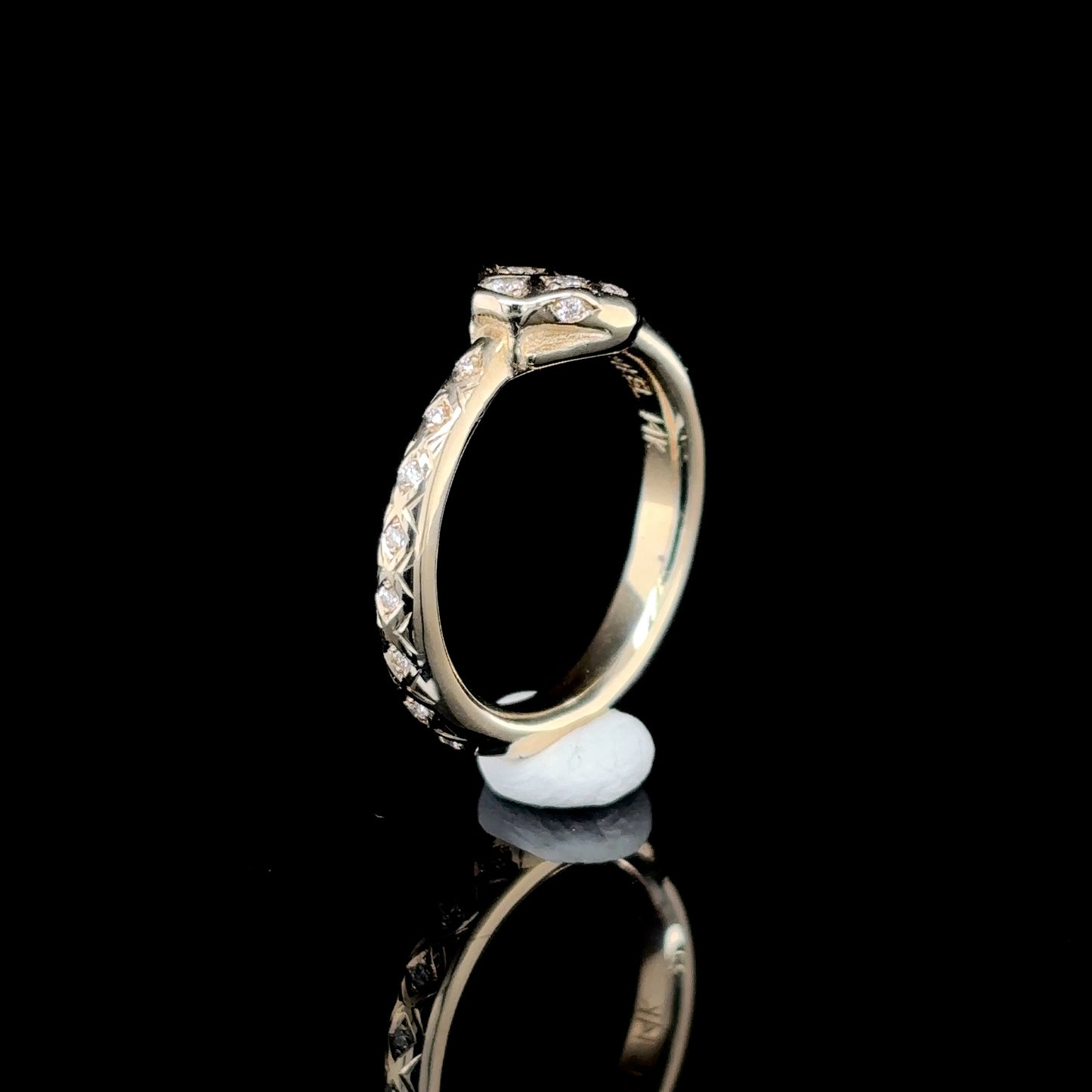 Diamond Gold Ouroboros Ring