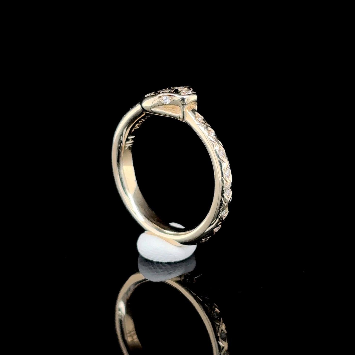 Diamond Gold Ouroboros Ring