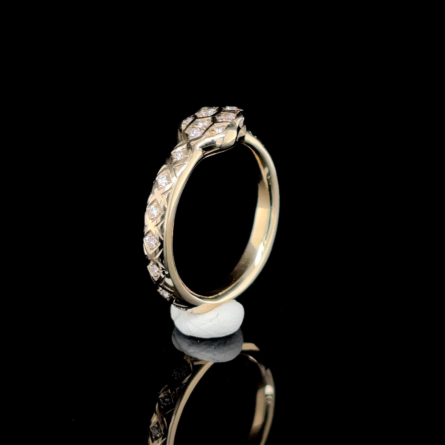 Diamond Gold Ouroboros Ring