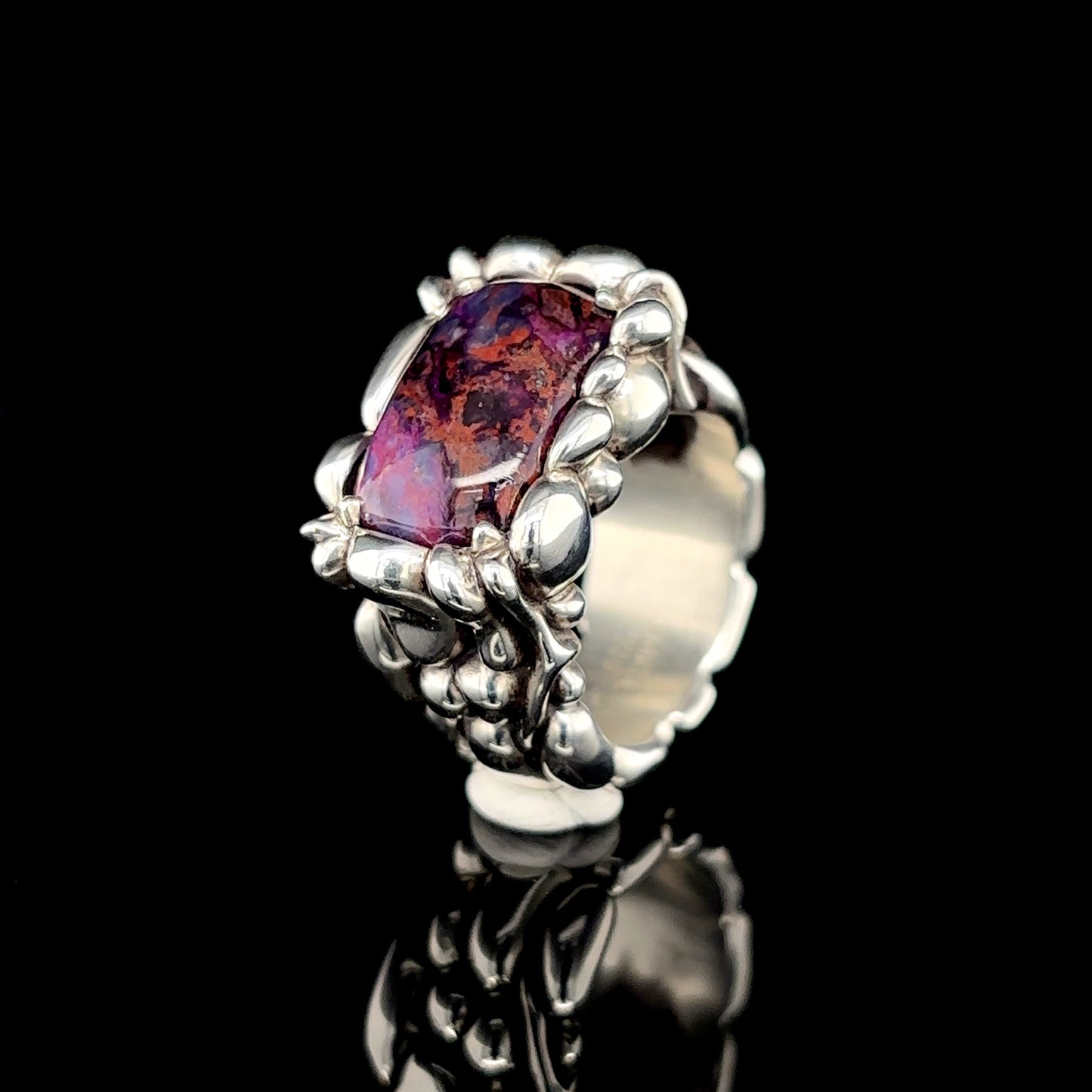 Sugilite Hand Carved Ring - Size 7.5