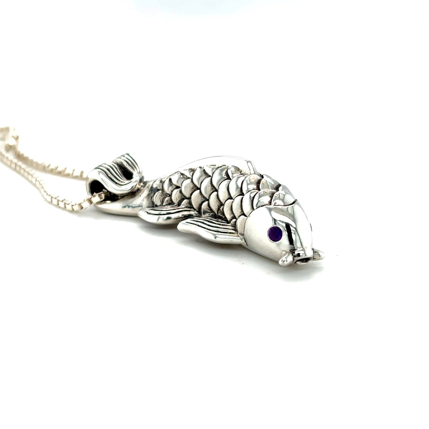 Amethyst Koi Fish Necklace