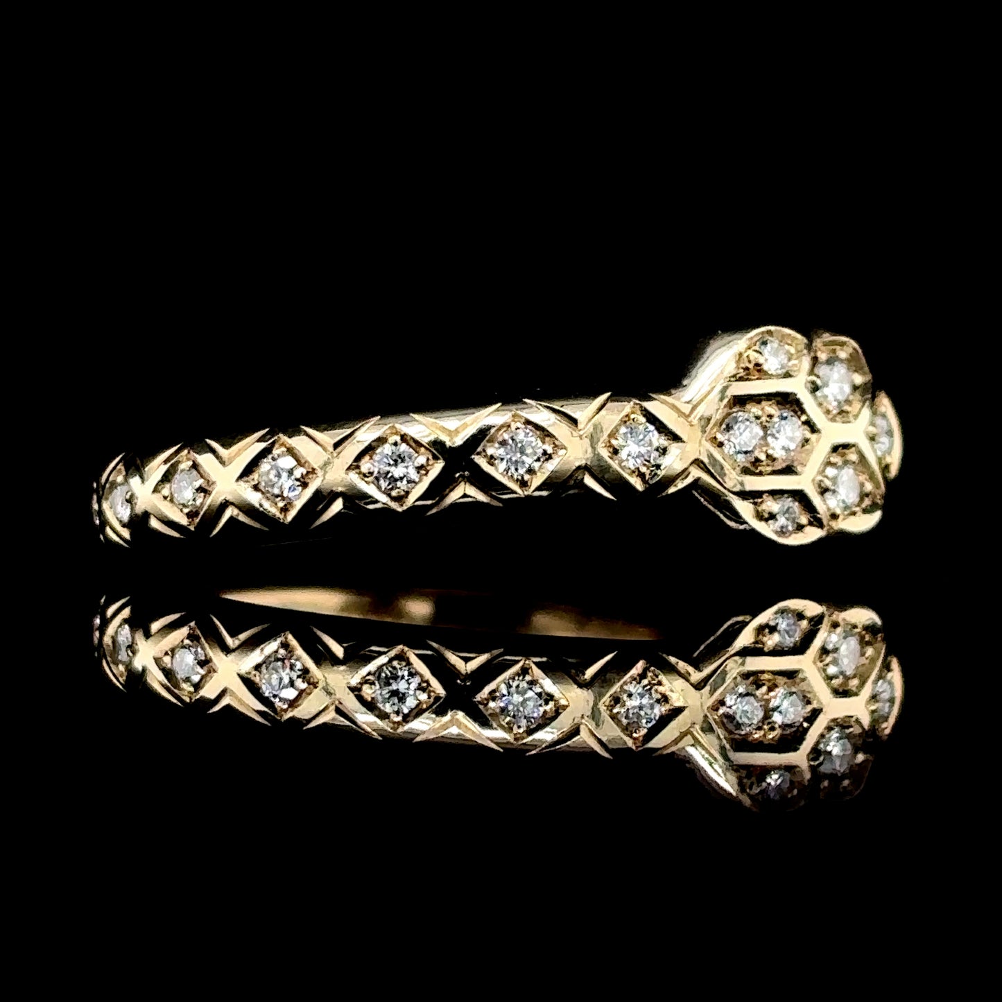 Diamond Gold Ouroboros Ring