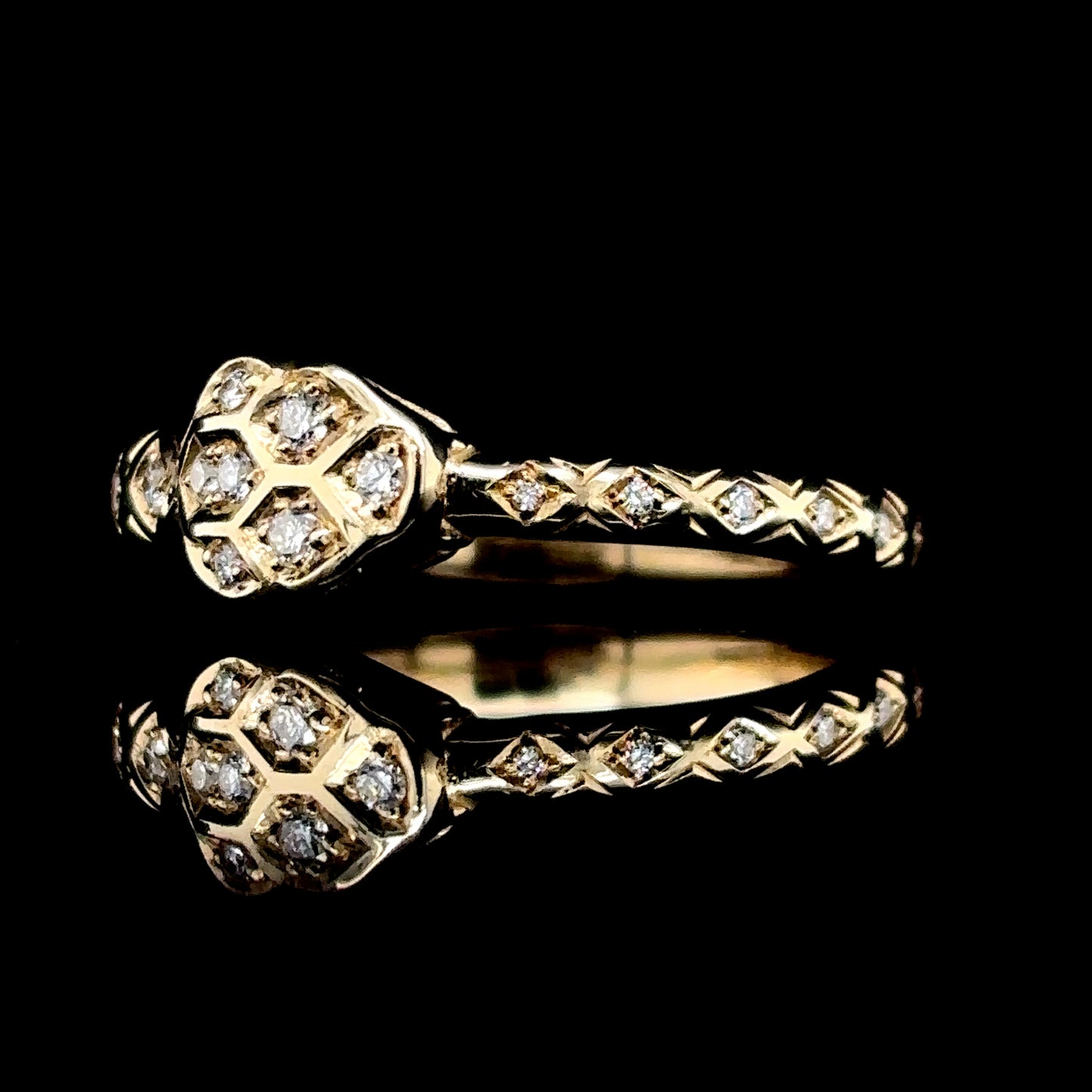 Diamond Gold Ouroboros Ring