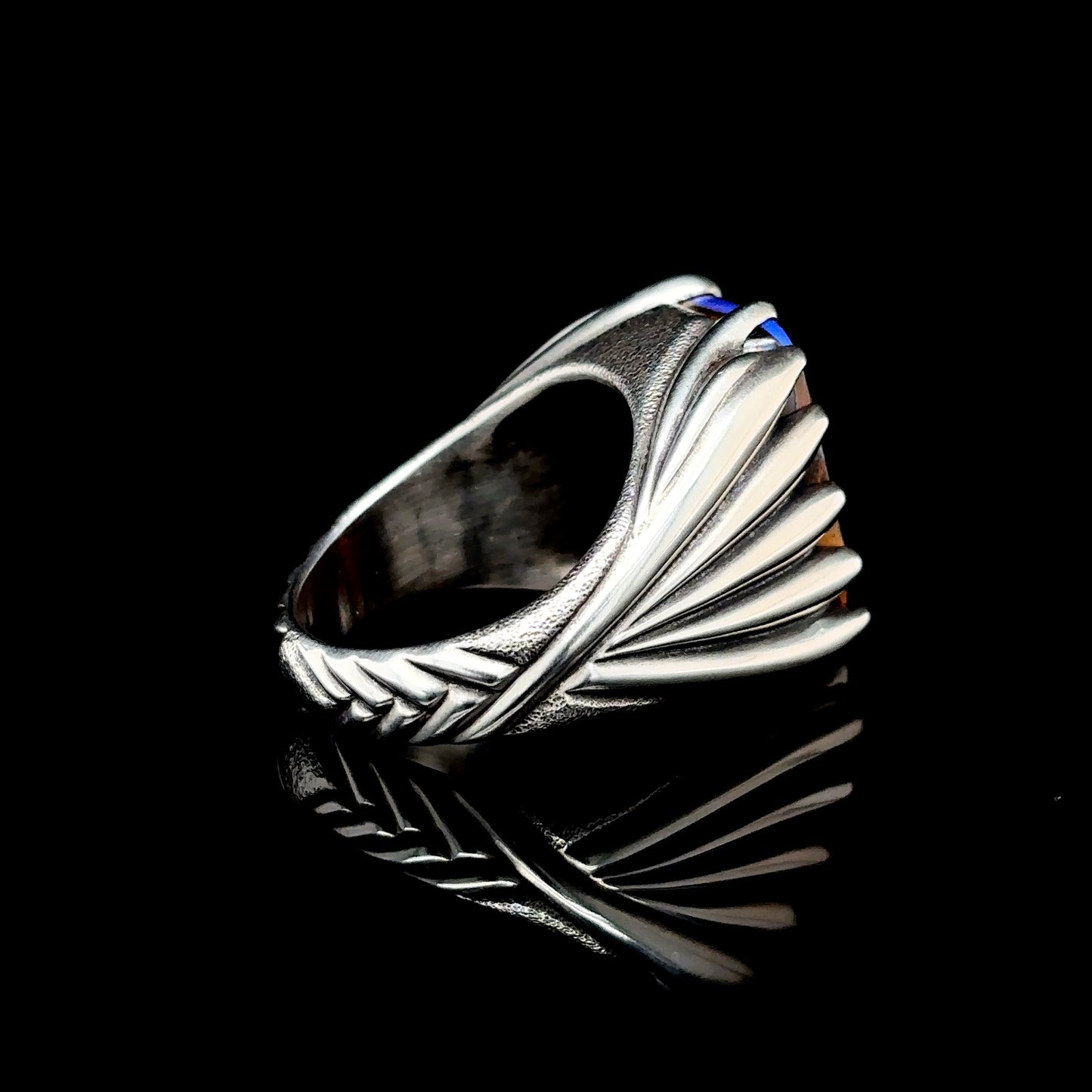 Boulder Opal Hand Carved Ring