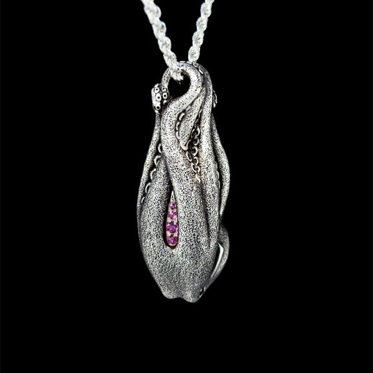 Rhodolite Octopus Necklace