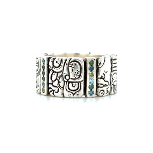 Mayan Glyph Diamond Ring