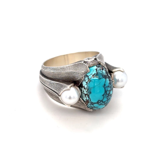 Turquoise Pearl Ring