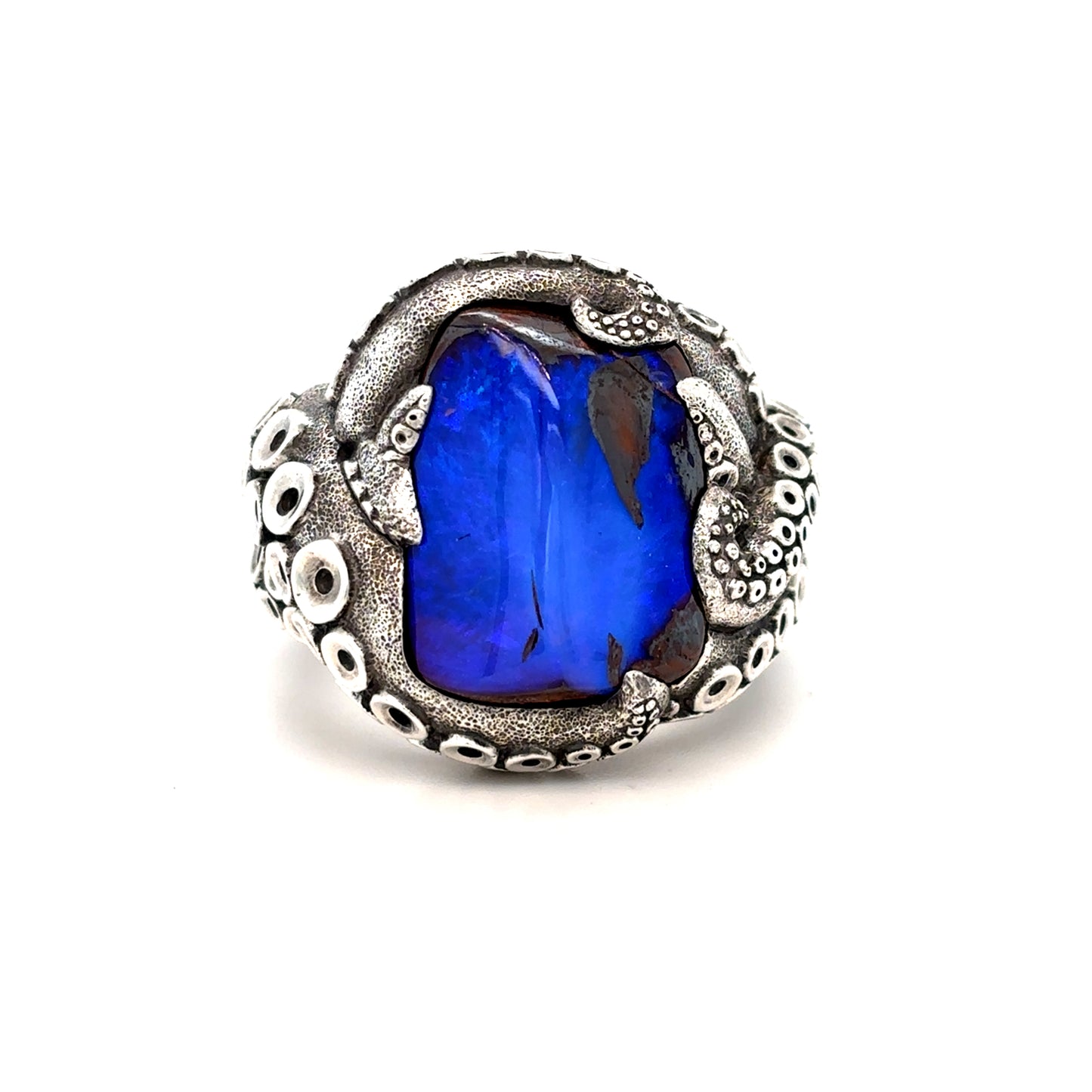 Boulder Opal Tentacle Ring