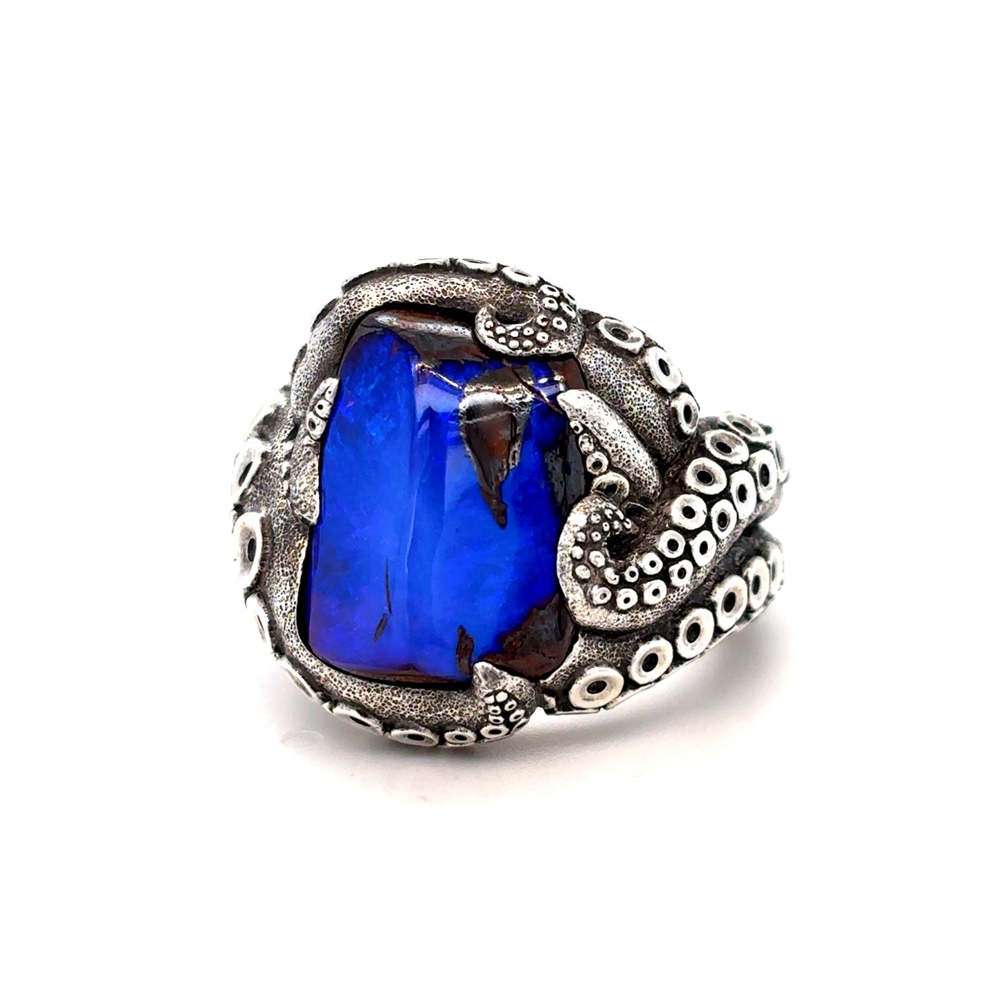 Boulder Opal Tentacle Ring