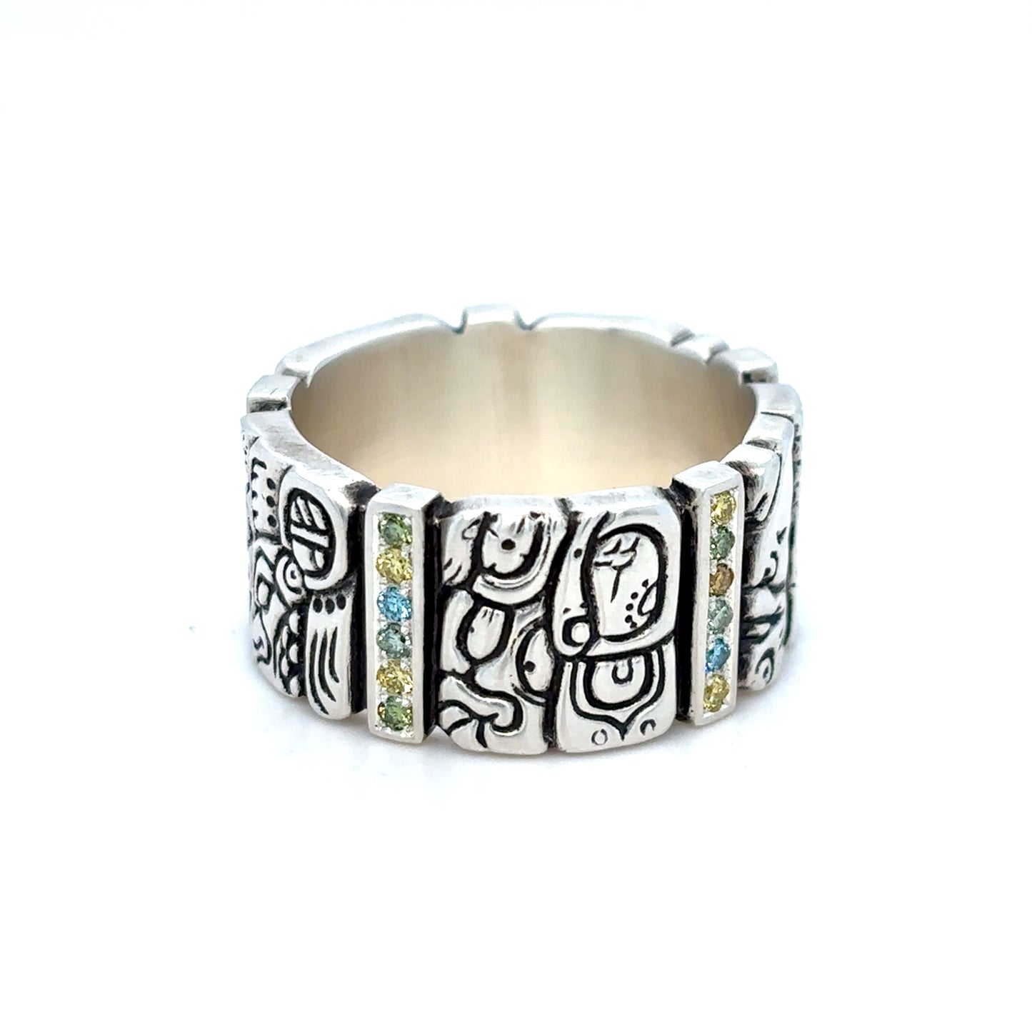 Mayan Glyph Diamond Ring 2/3
