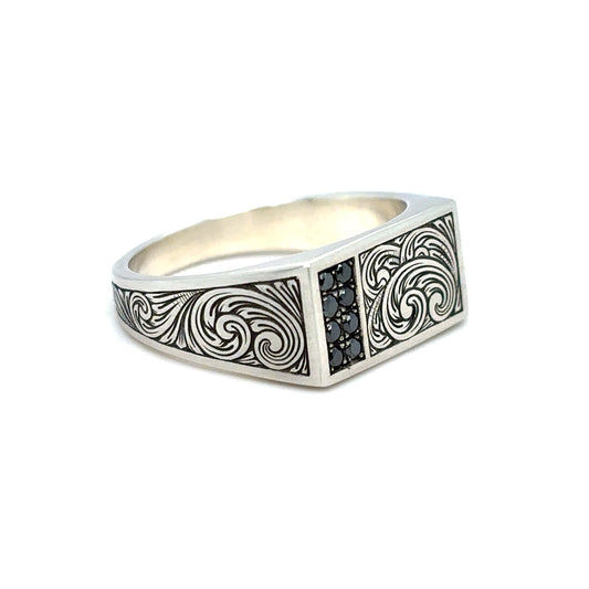 English Scroll Signet Ring