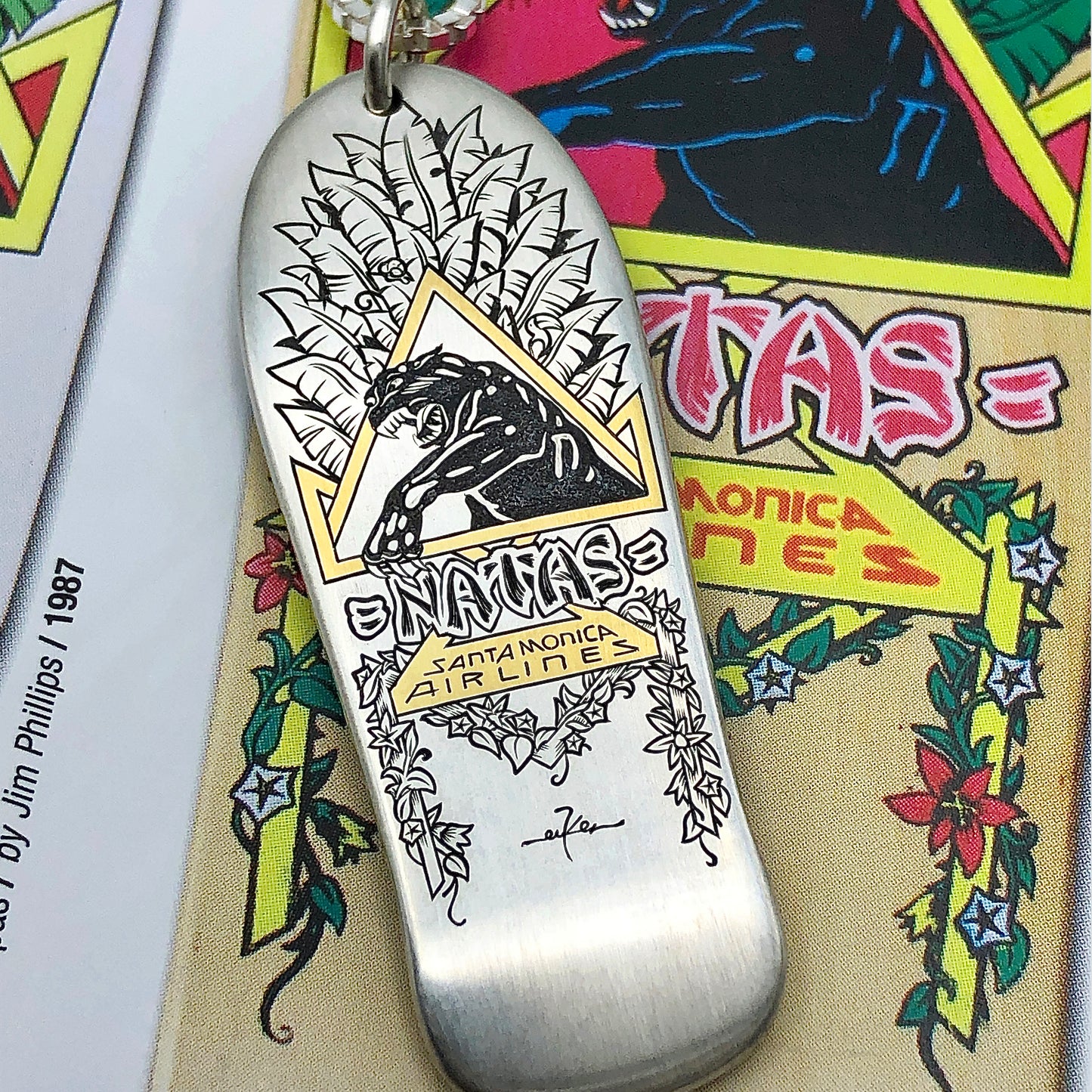 Natas '88 Skateboard Deck Necklace