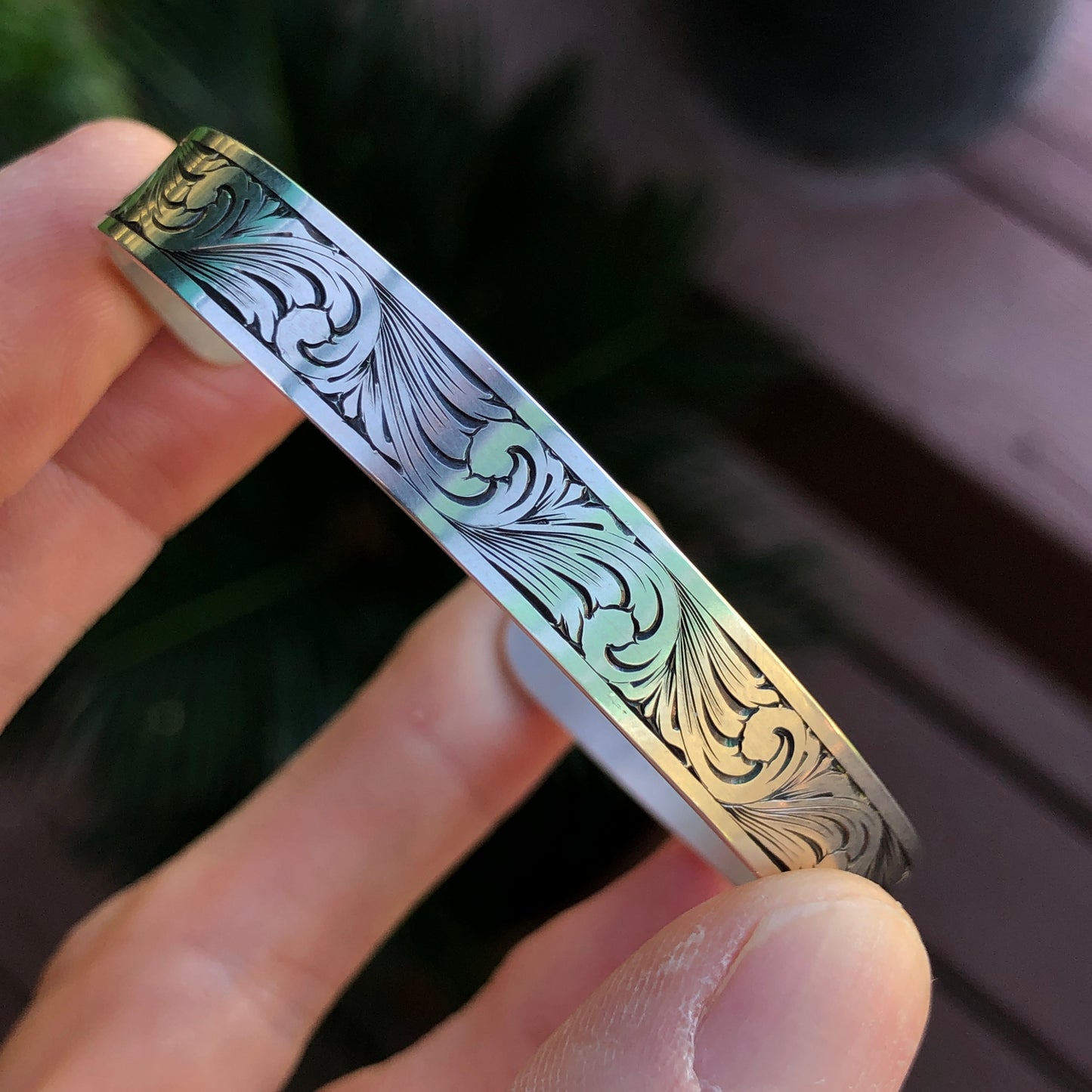 Classic Scroll Engraved Cuff