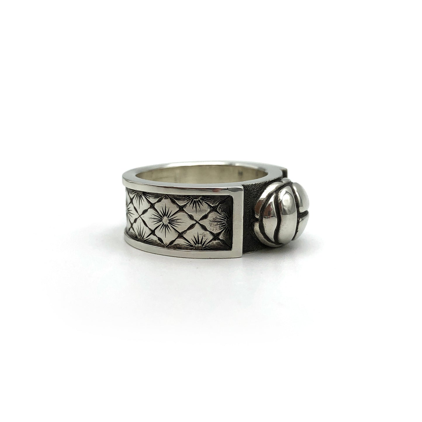 Scarab Beetle Hand Engraved Ring