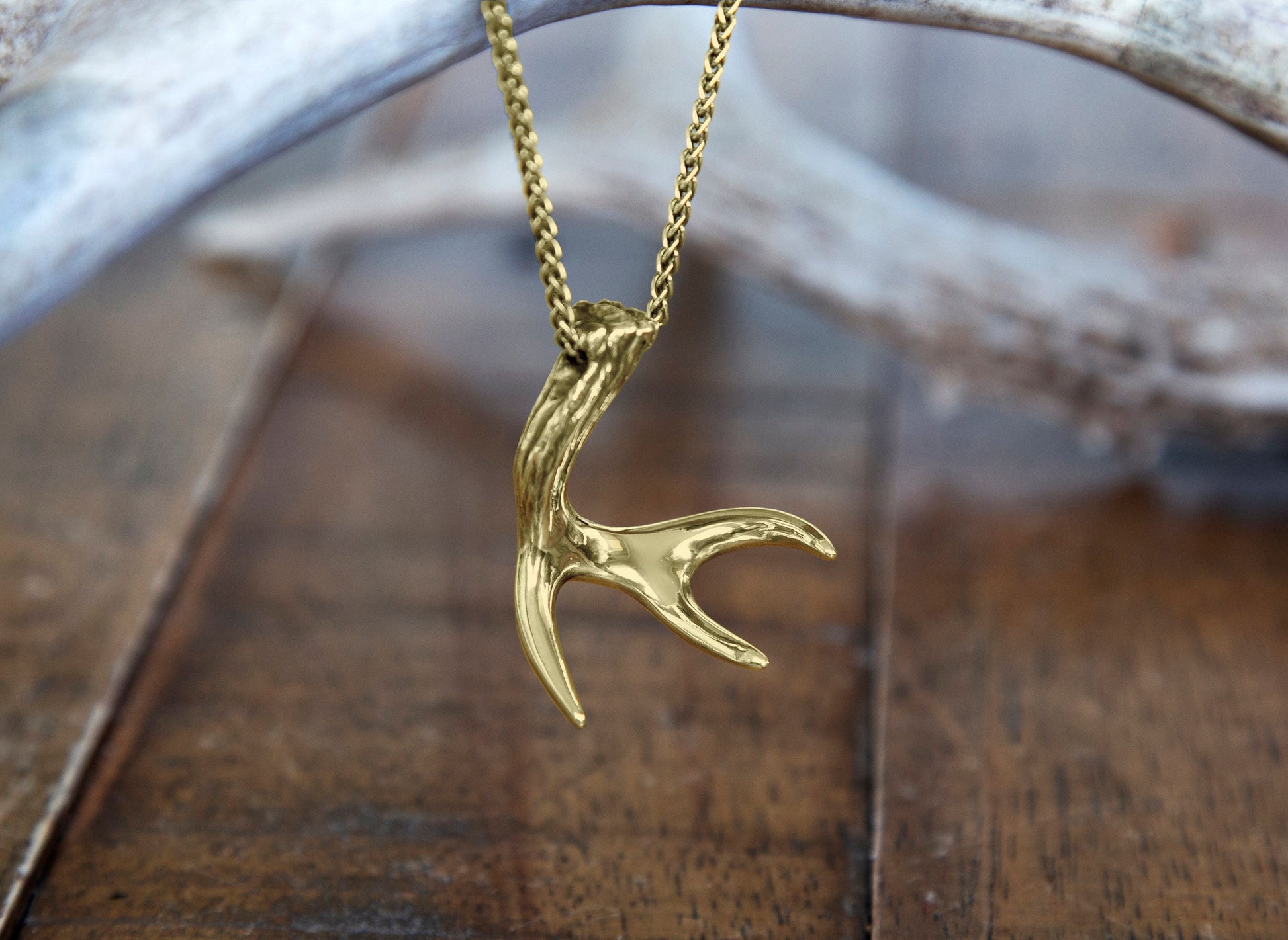 Whitetail Deer Deer Pendant Gold 14k Gold Deer Charm 14K Yellow