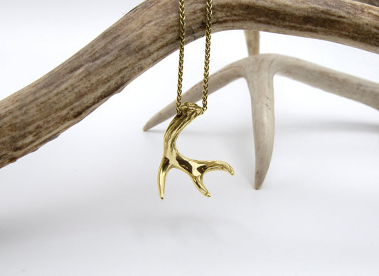 Gold Deer Antler Necklace